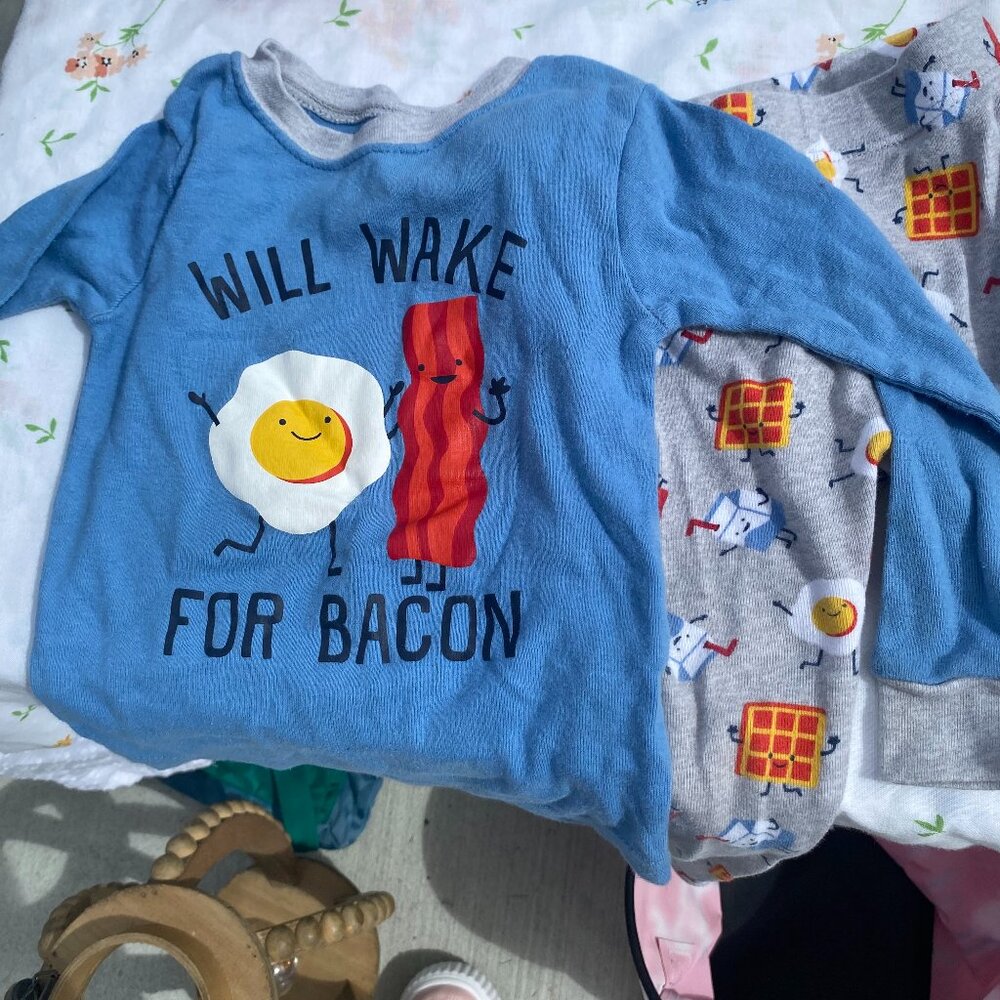 Will Wake For Bacon Toddler's Pajamas - 2T